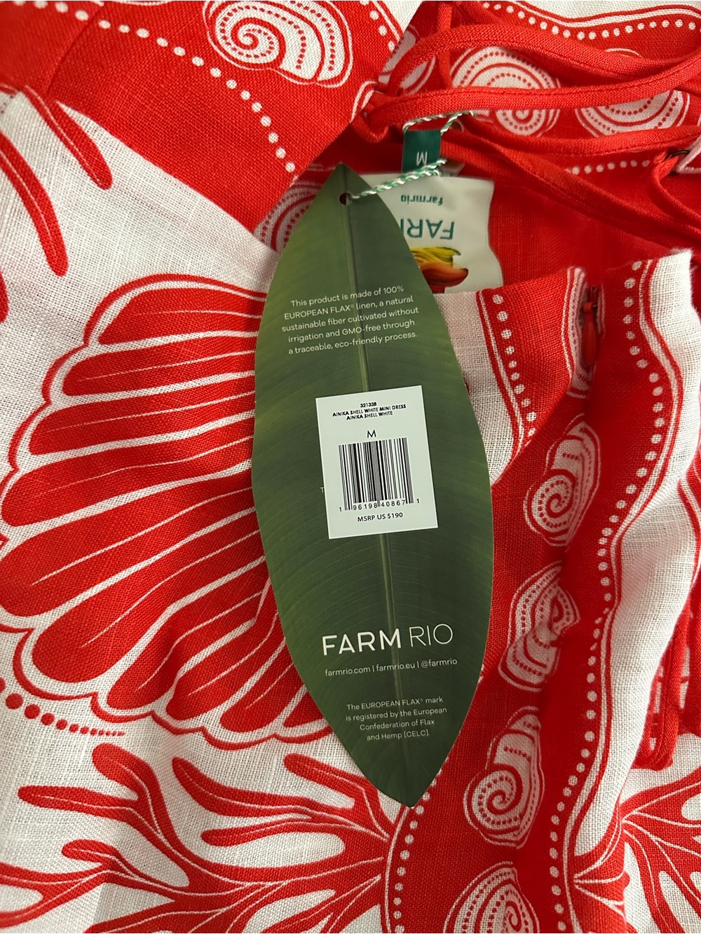 FARM Rio Ainika Shell White mini dress, NWT - Picture 6 of 7
